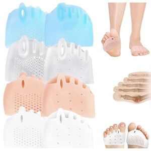 4 Pairs Silicone Metatarsal Pads Forefoot‎ Toe Separator Relief Cushions Multi